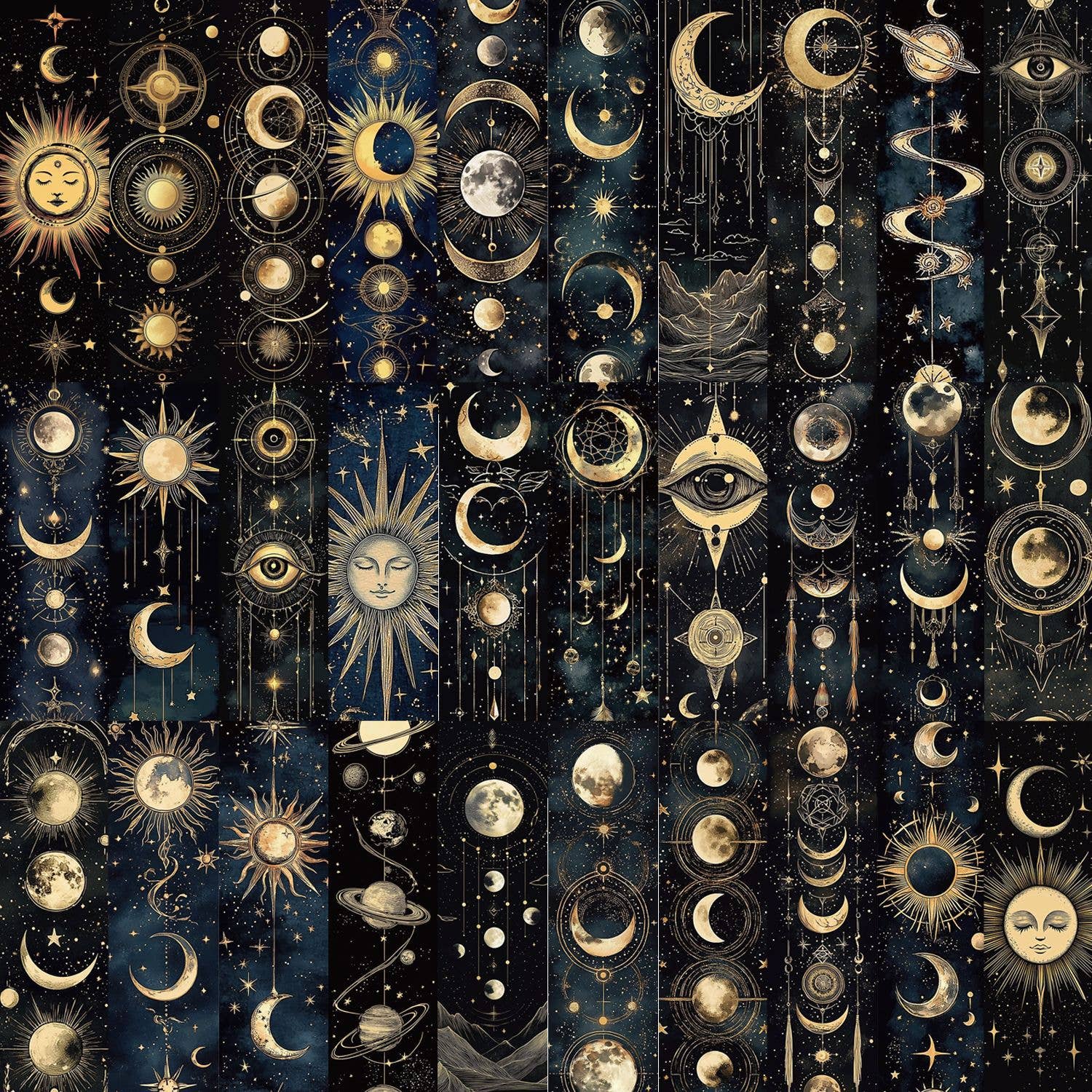 Magnifique Hearts – Marcador por atacado – Marcadores de Livros Celestial Lua & Sol | Galáxia Cósmica, Tema Espacial1