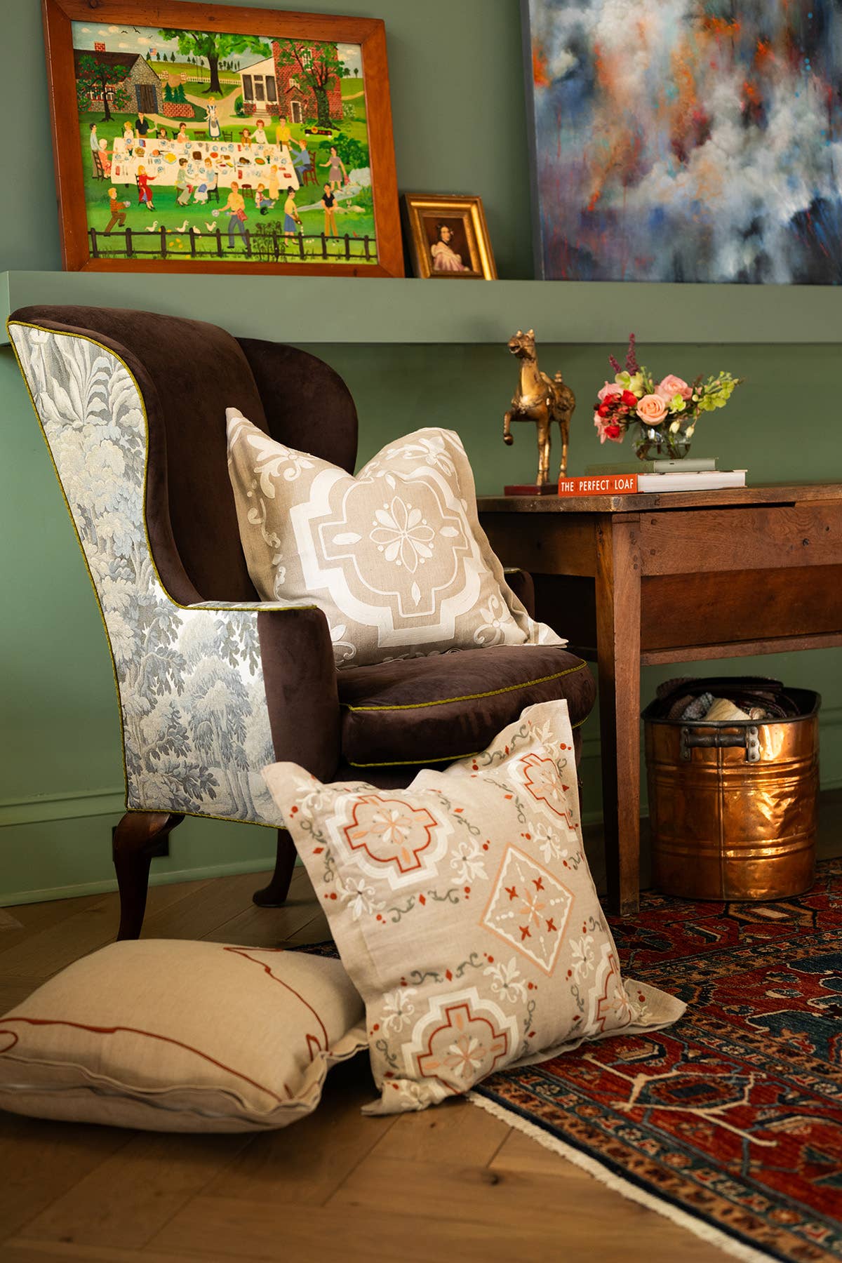 Sarah Drake Design - Wholesale Throw Pillow Cover - Tierra Cielo Multicolored Pillow Cover - Natural Linen1