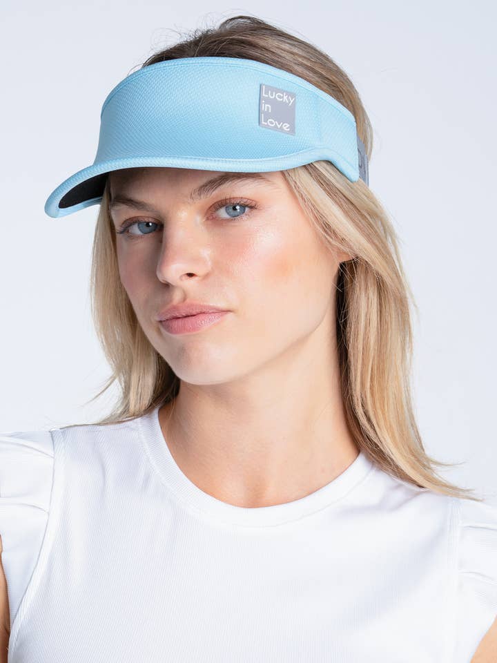Visière extensible à logo Lucky pour femmes - Bleu pour la vente par Lucky In Love