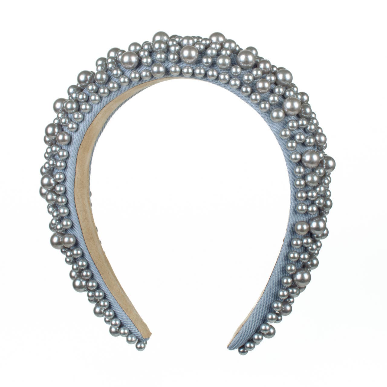 Selini New York - Wholesale Fashion Headband - Women's - Luxury Pearl Padded Headband-PHB105411