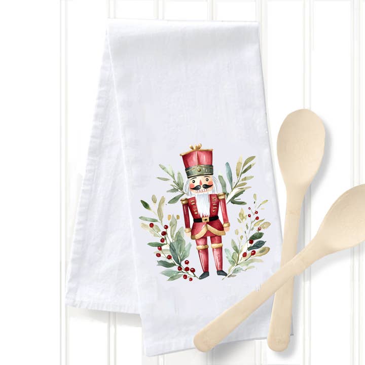 Tea Towel - The Merry Nutcracker for wholesale by Peachy Pendants