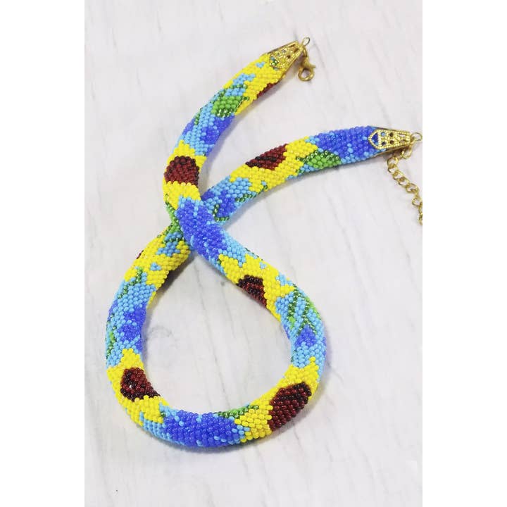 Ninolia – Großhandel Perlenkette – Sonnenblume Halskette Ostergeschenk für Mama Sonnenblume Perlen Herbst Herbst Schmuck Große Natur Blume Sonnenblume Hochzeit Frauen Schmuck Handarbeit9