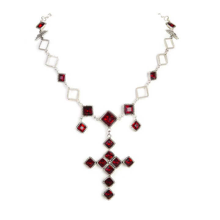 Brigid Imbolc Cross Choker Fire Ruby - Silver for wholesale by VSA Designs Inc.