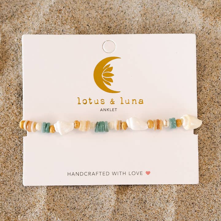 Sanibel Beachcomber Shell Anklet for wholesale by Lotus and Luna