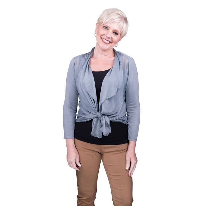 TINA Stephens Italy/Tees By Tina – wholesale Wrap – Women's – Ansley Silk Front Tie Wrap (BQ233)1