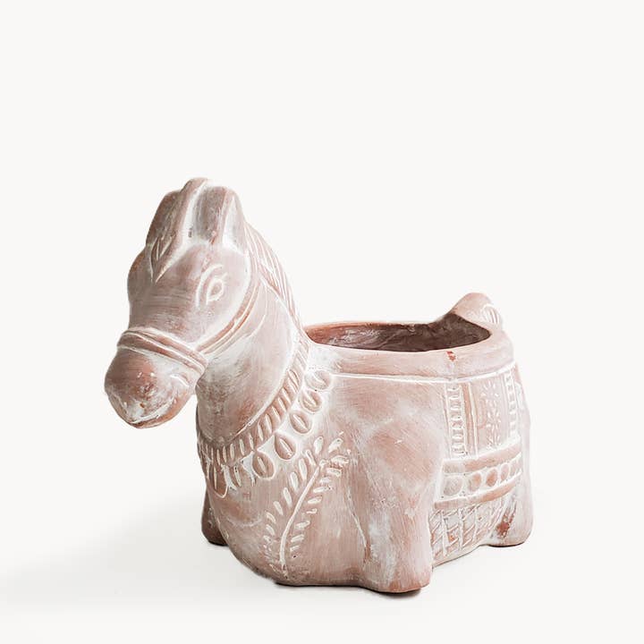 KORISSA - Wholesale Plant Pot - Handmade Planter Pot • Terracotta Pot - Horse