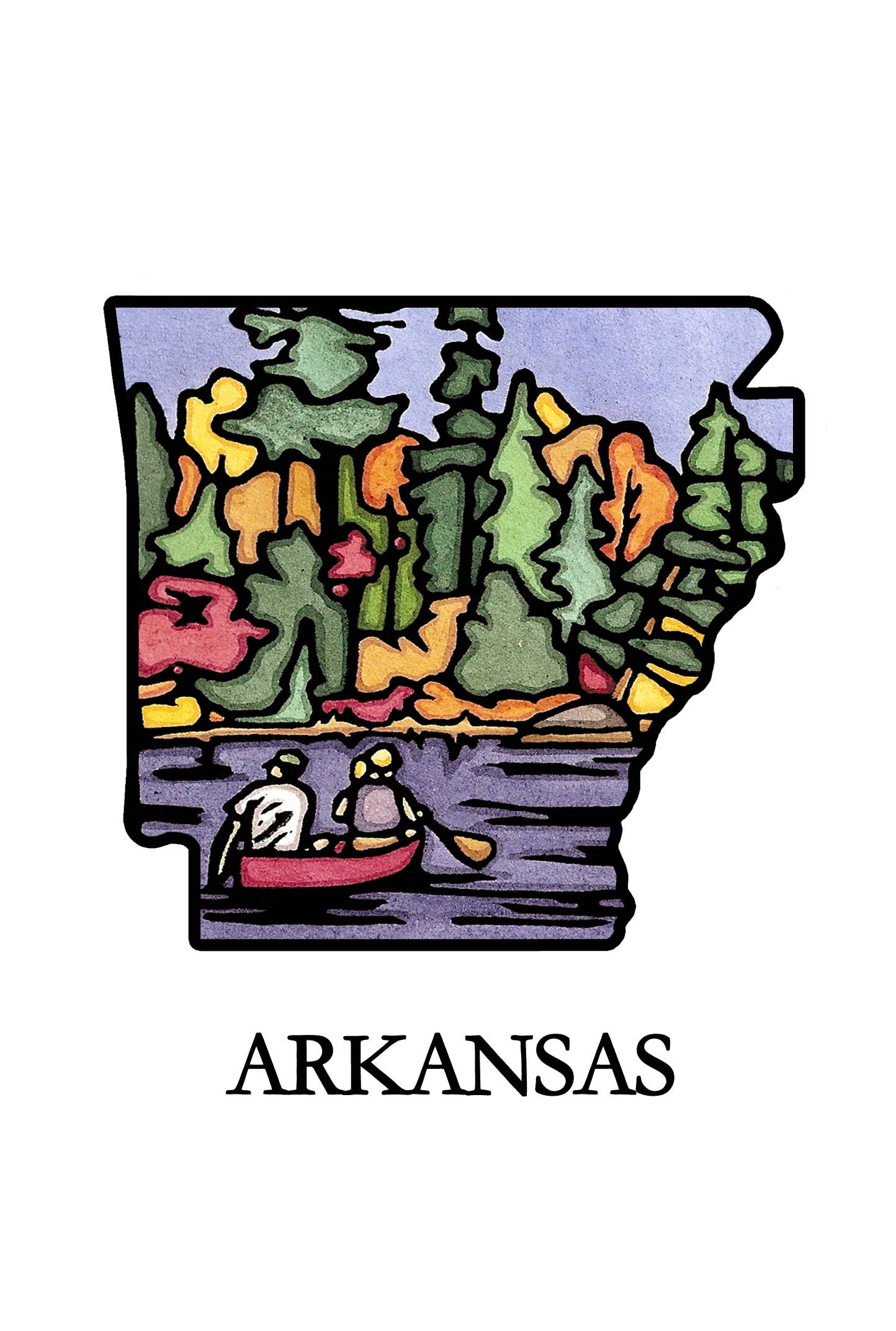 Sarah Angst Art - Wholesale Postcard - Custom Name Dropped State Postcards - Pack of 1001