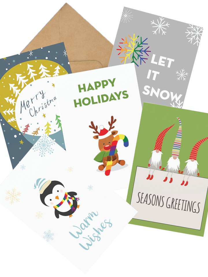 LGBTQ+ Holiday Greeting Card Set for wholesale by Dash of Pride, LLC