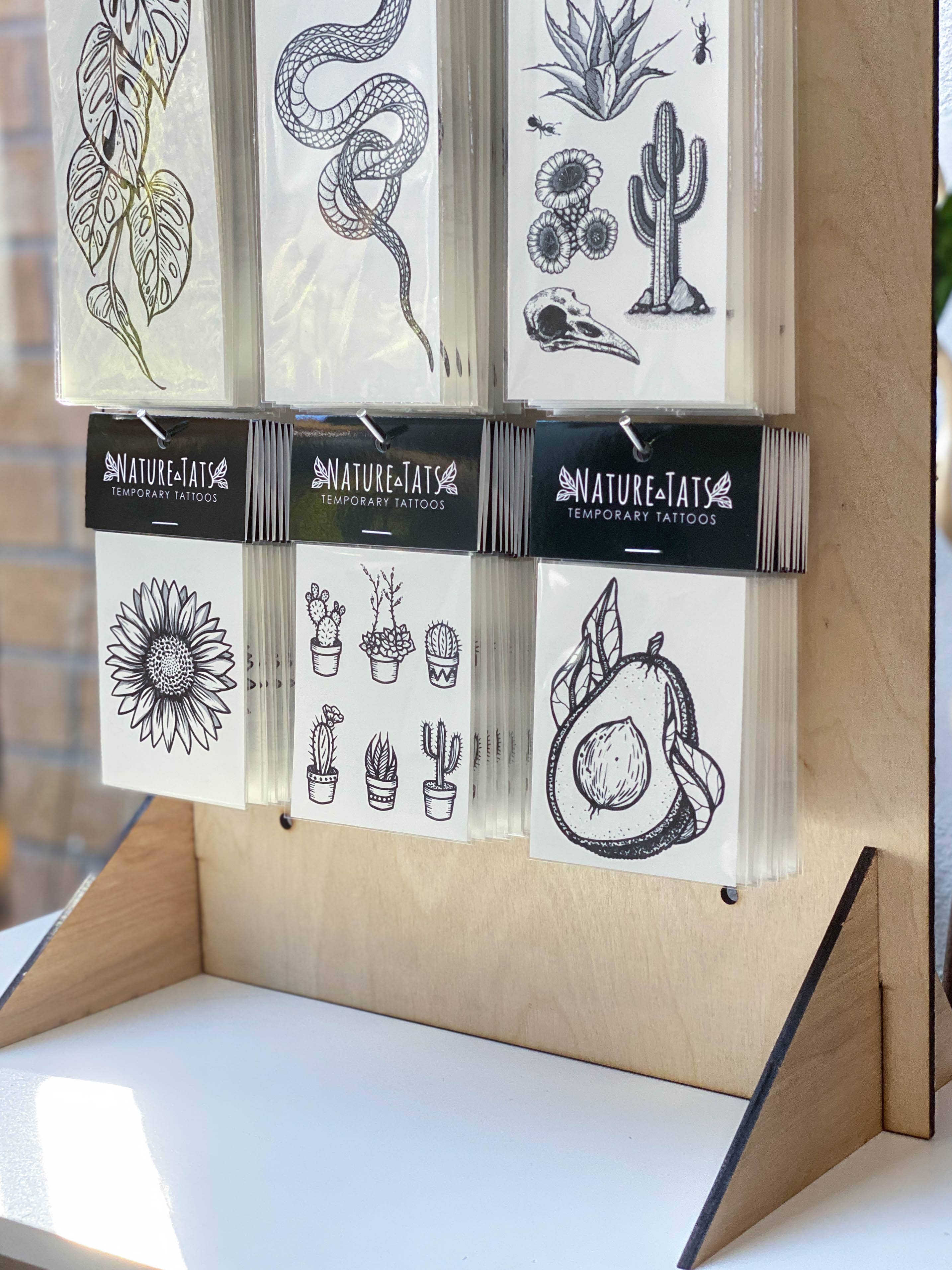 NatureTats - Wholesale Retailer Display - Paper & Novelty - Temporary Tattoo Display Stand - Tall8