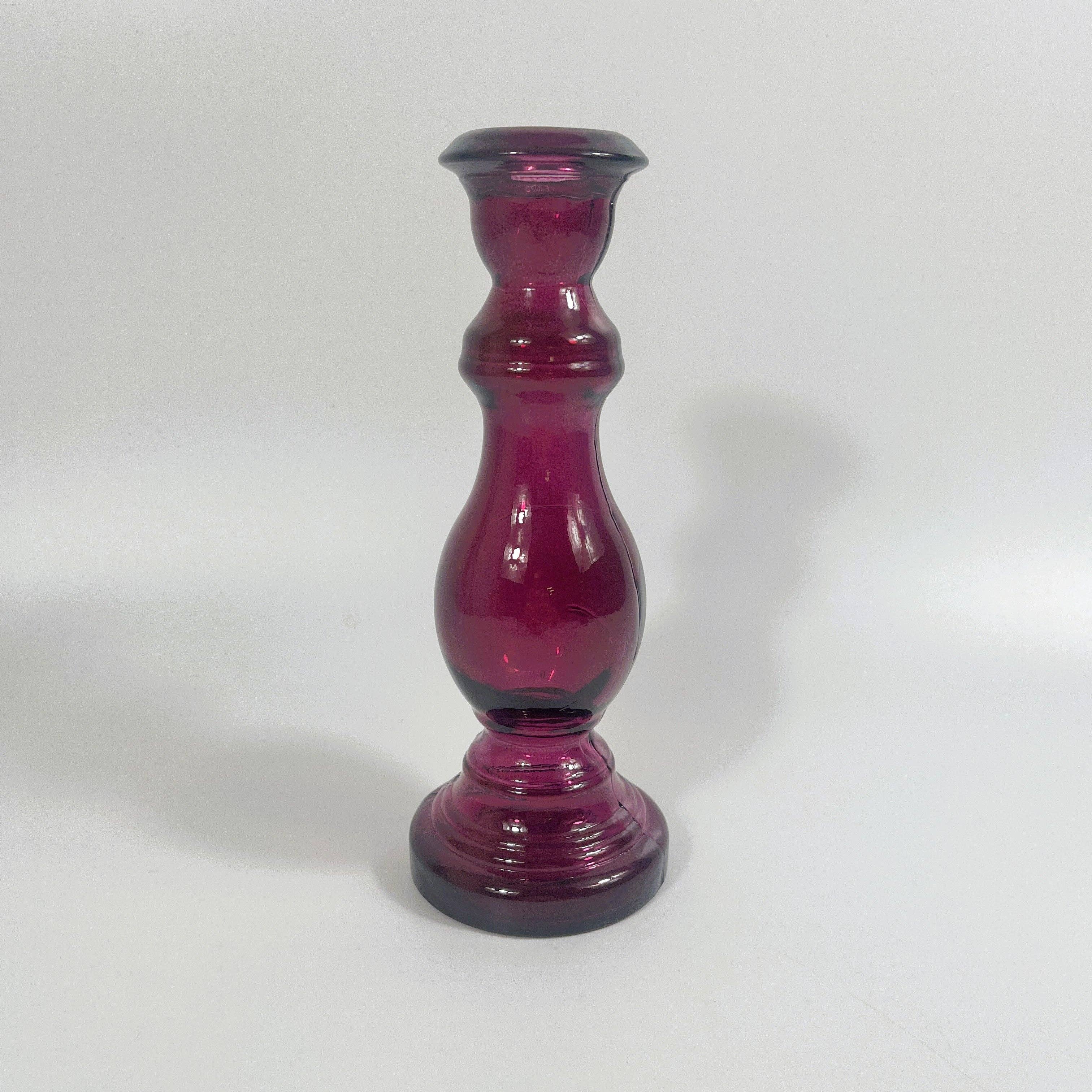 Jarapa - Vente Bougeoirs - Bougeoir élégant en verre recyclé 20 cm3