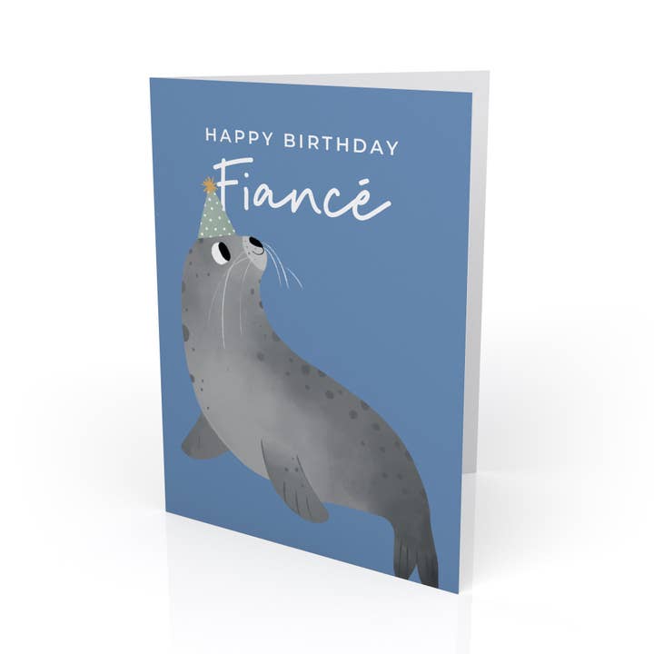 Cute seal FIANCÉ Birthday Card for wholesale by PaperPaper Ltd