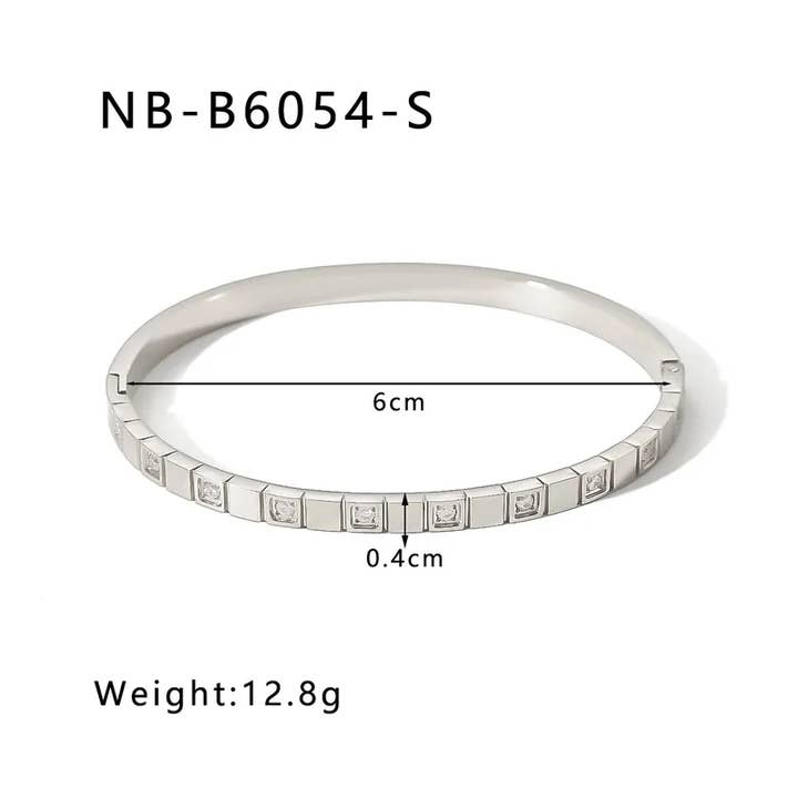 Sweet Cherry Sky - Wholesale Bangle Bracelet - Silver Bangle Bracelets Stainless Steel Bracelet Silver