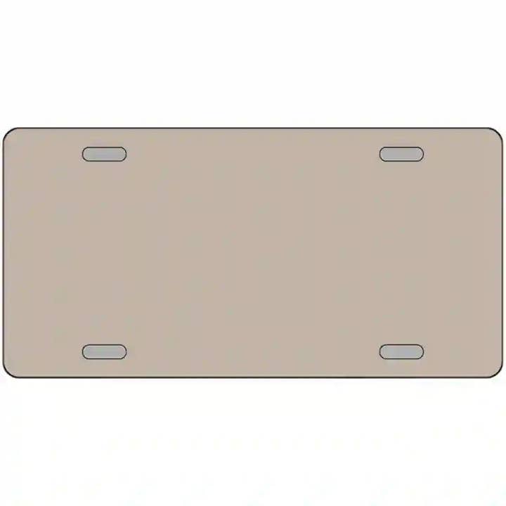 Tan Solid Metal Novelty License Plate for wholesale by Smart Blonde