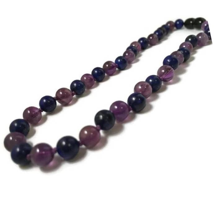 Baltic Essentials - Wholesale Beaded/Pearl Necklace - ADHD Focus Anger Amethyst Lapis Lazuli