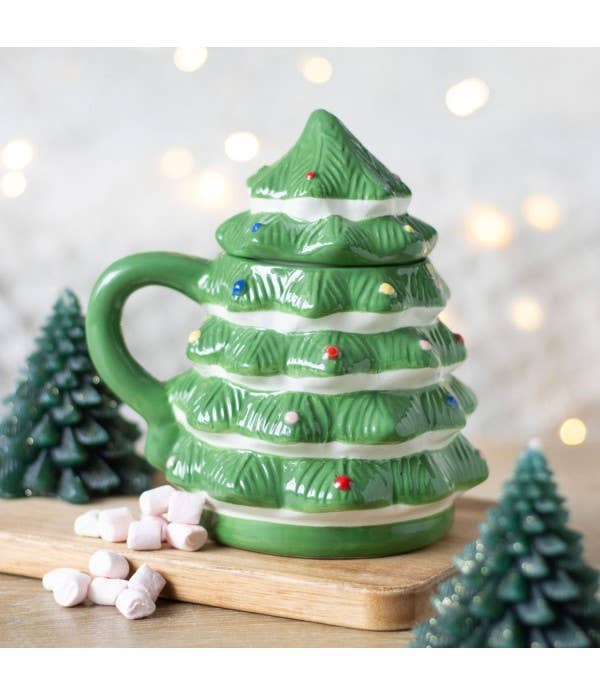 WONDER IMPORTS AUSTRALIA - Wholesale Coffee mug - Green Christmas Tree Shaped Ceramic Mug
