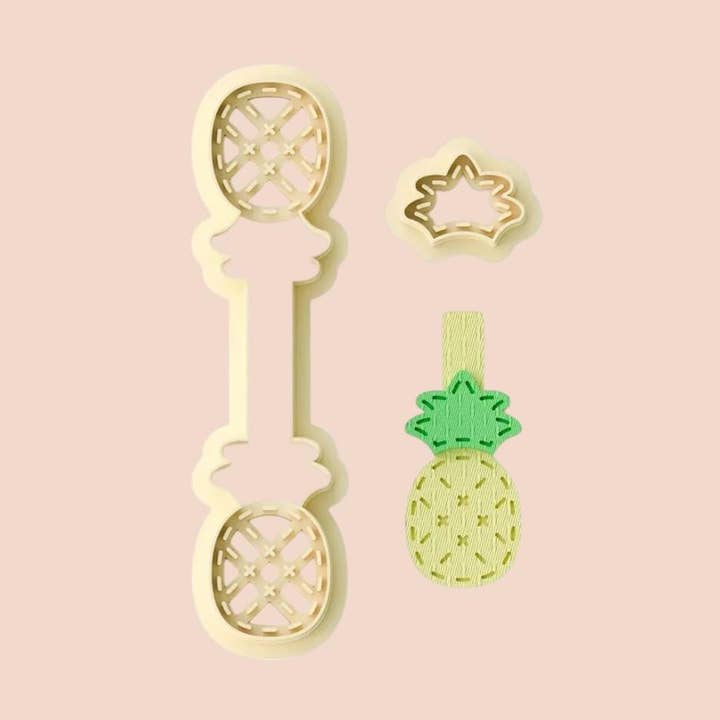 Pineapple Leather Keychain Clay Cutter, Stitch Keychain Cutters for wholesale by Roussell Prints and Demand LLC