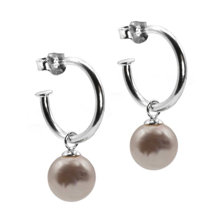 Creoolse oorbellen 925 zilver met parelperzik voor wholesale door Impala