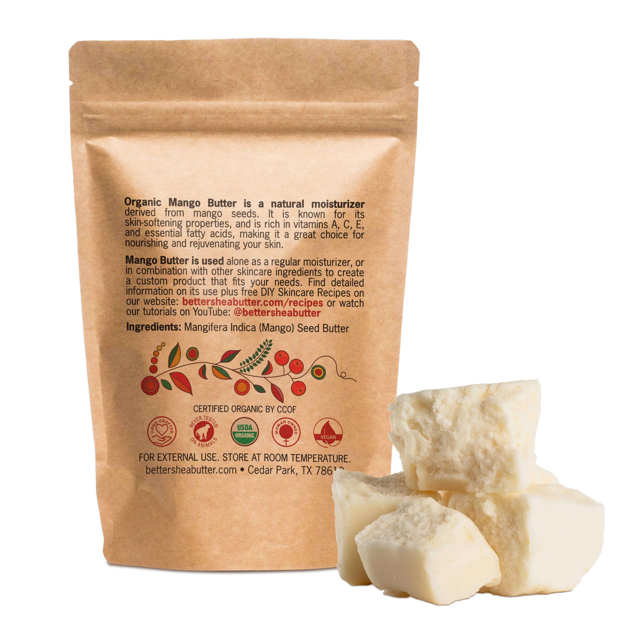 Better Shea Butter - Wholesale Hand & Body Lotion - Organic Mango Butter - 1 lb Block5