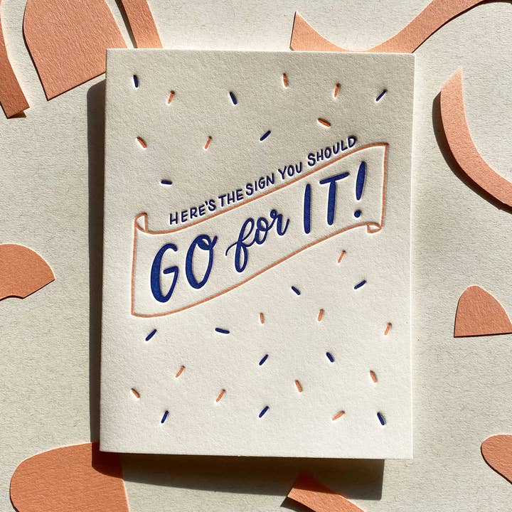 Vá em frente - cartão de incentivo por atacado de INK MEETS PAPER