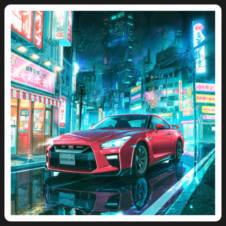 Red Car Sticker/Magnet for wholesale by kink Ink Designs