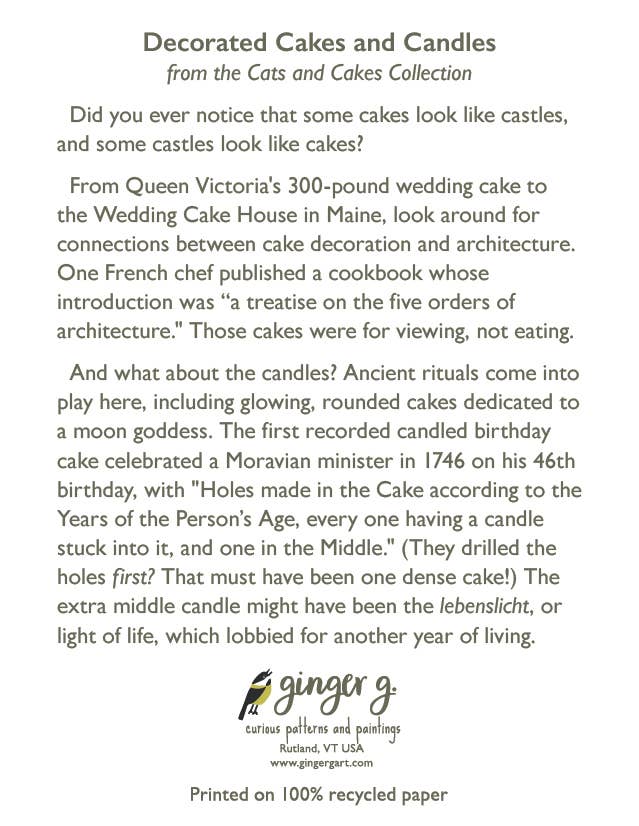 Ginger G. Art - Wholesale Birthday Card - Candles - Cats & Cakes A2 Blank Greeting Card2