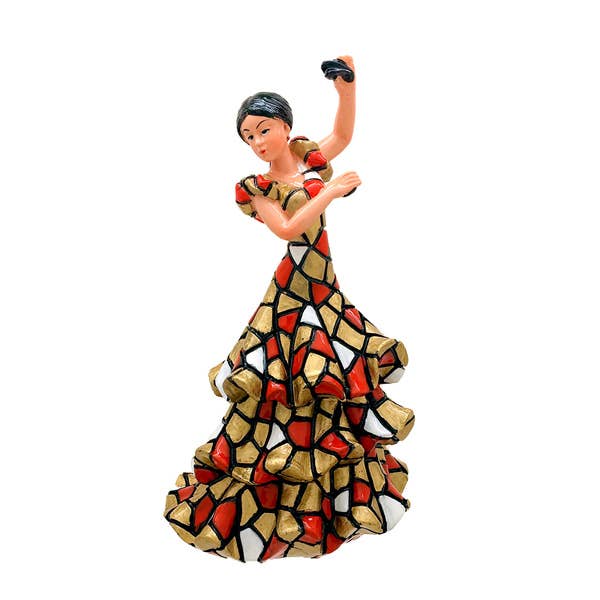 JUMI - Wholesale Decorative Figurine - Flamenca Mosaic Red and Gold 18cm.0