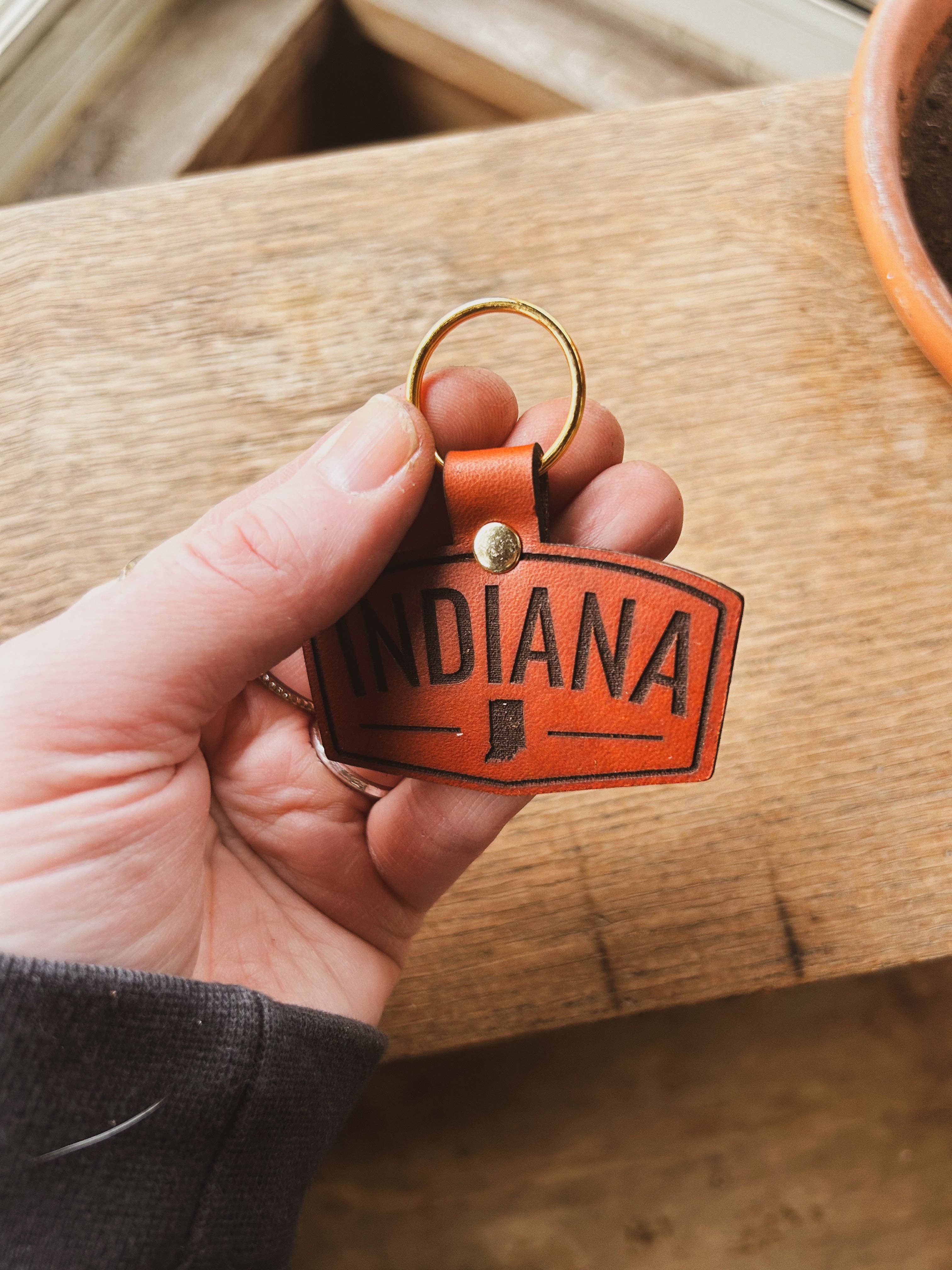 Left Grain - Wholesale Keychain - Unisex - Indiana Patch Keychain6