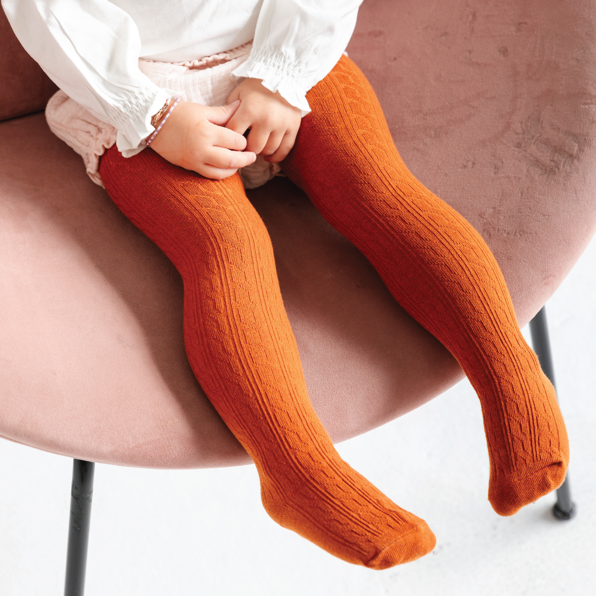 Little Stocking Co. - Wholesale Tights - Kids - Pumpkin Spice Cable Knit Tights3
