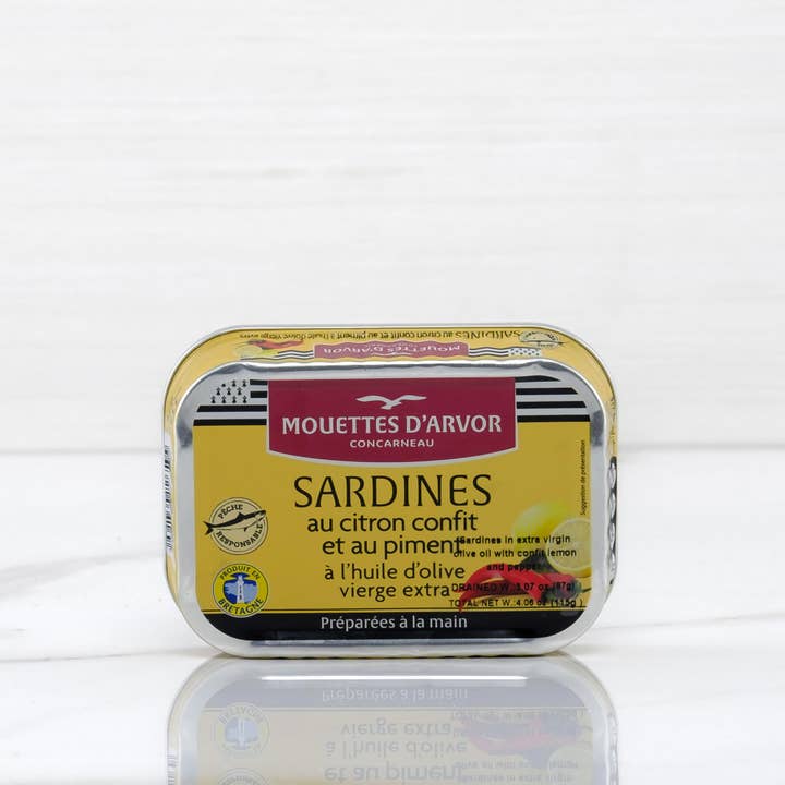 TerraMar Imports - Wholesale Tinned fish - Sardines in Extra Virgin Olive Oil with Lemon Confit and Peppers - 4.06 oz1