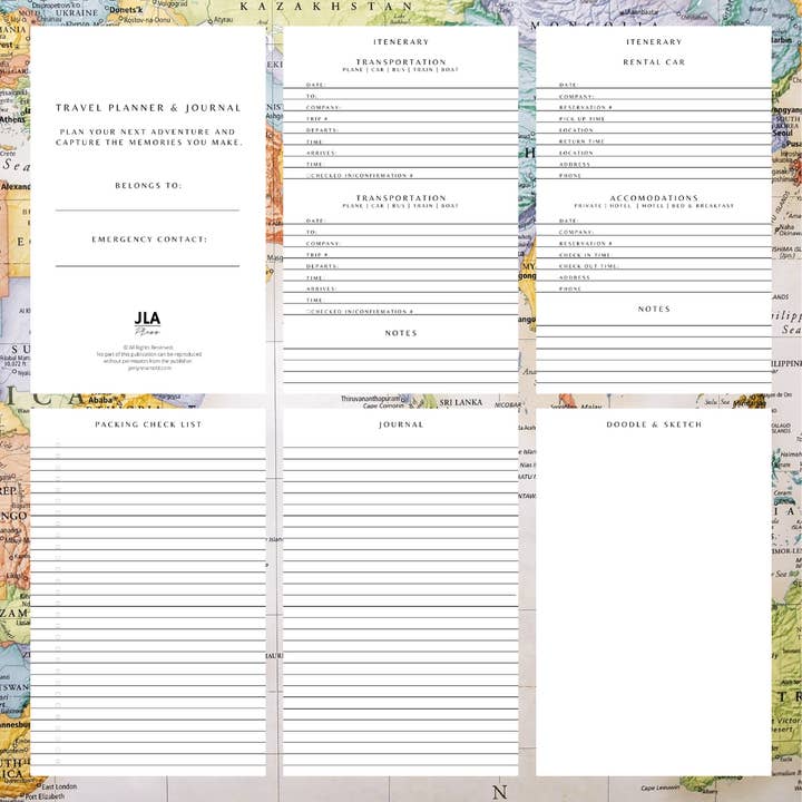 JLA Press - Wholesale Journal/Diary - Travel Planner & Journal1