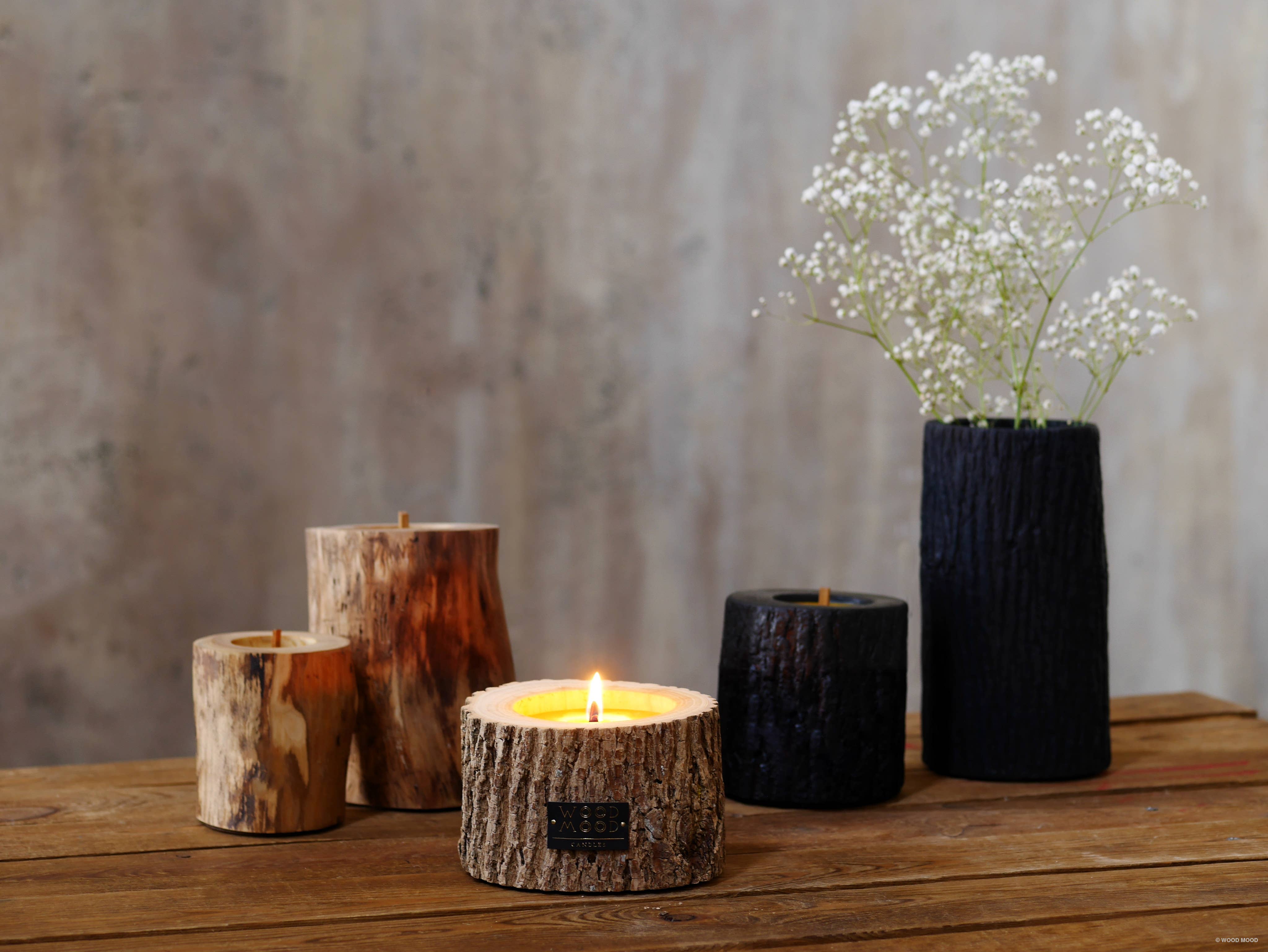 WOOD MOOD - Wholesale Jar/Filled Candle - Rocky Patio | interior candle with pine tree essential oil10