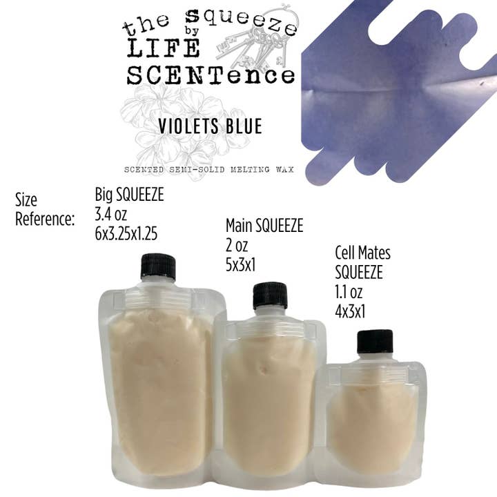 Violets Blue Squeeze Voks Smelt 3 Størrelser Tilgængelige for engroshandel hos Life SCENTence