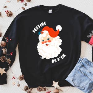 Santa Claus Fishing Funny Christmas Mens Sweatshirt Sweater