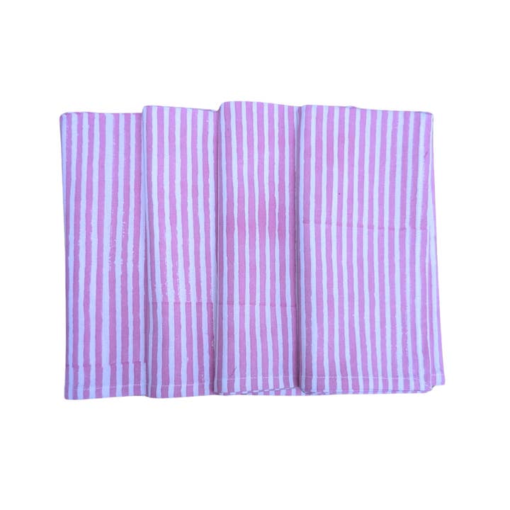 Pink stripe Napkin, Set of 4 for wholesale by LNH EDIT
