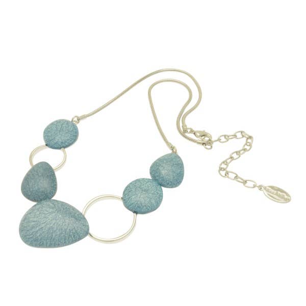 Light Blue Pebble Necklace for wholesale by Miss Milly Limited