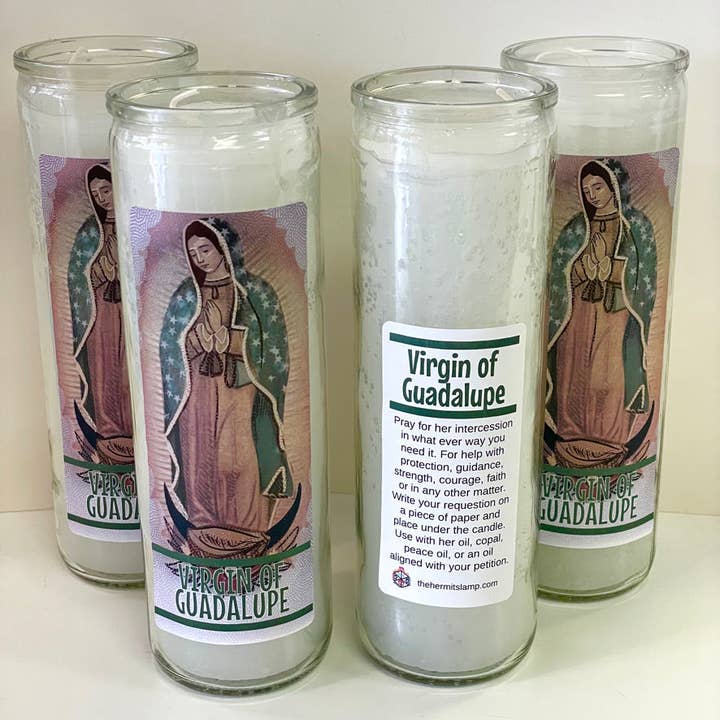7 Day Candle - Virgin of Guadalupe for wholesale by The Hermit's Lamp