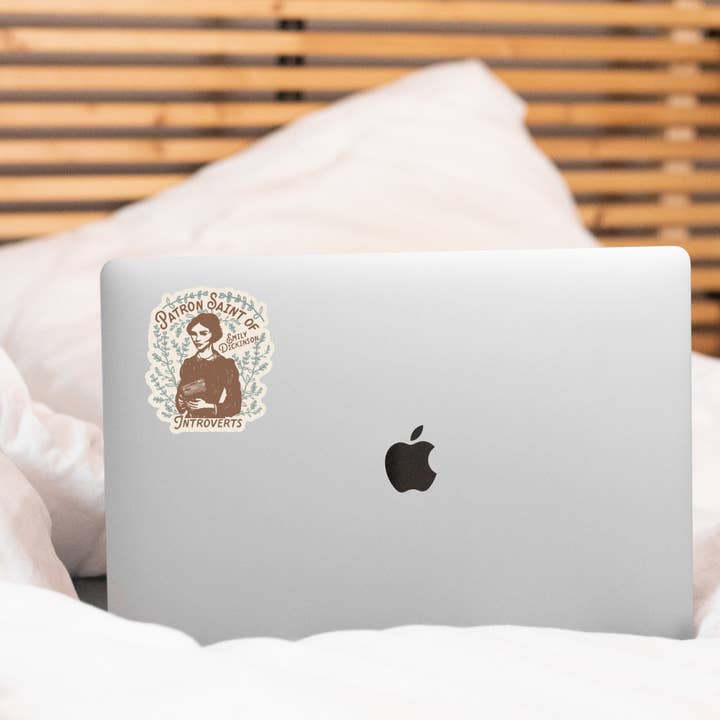 Yarnival - Wholesale Sticker - Emily Dickinson Patron Saint of Introverts - library, books1
