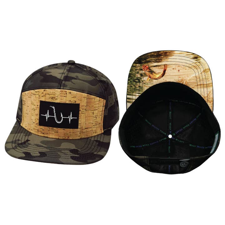 Fishing Hat | Flat Bill | Cork - Tan Camo for wholesale by The Heartbeat Brand