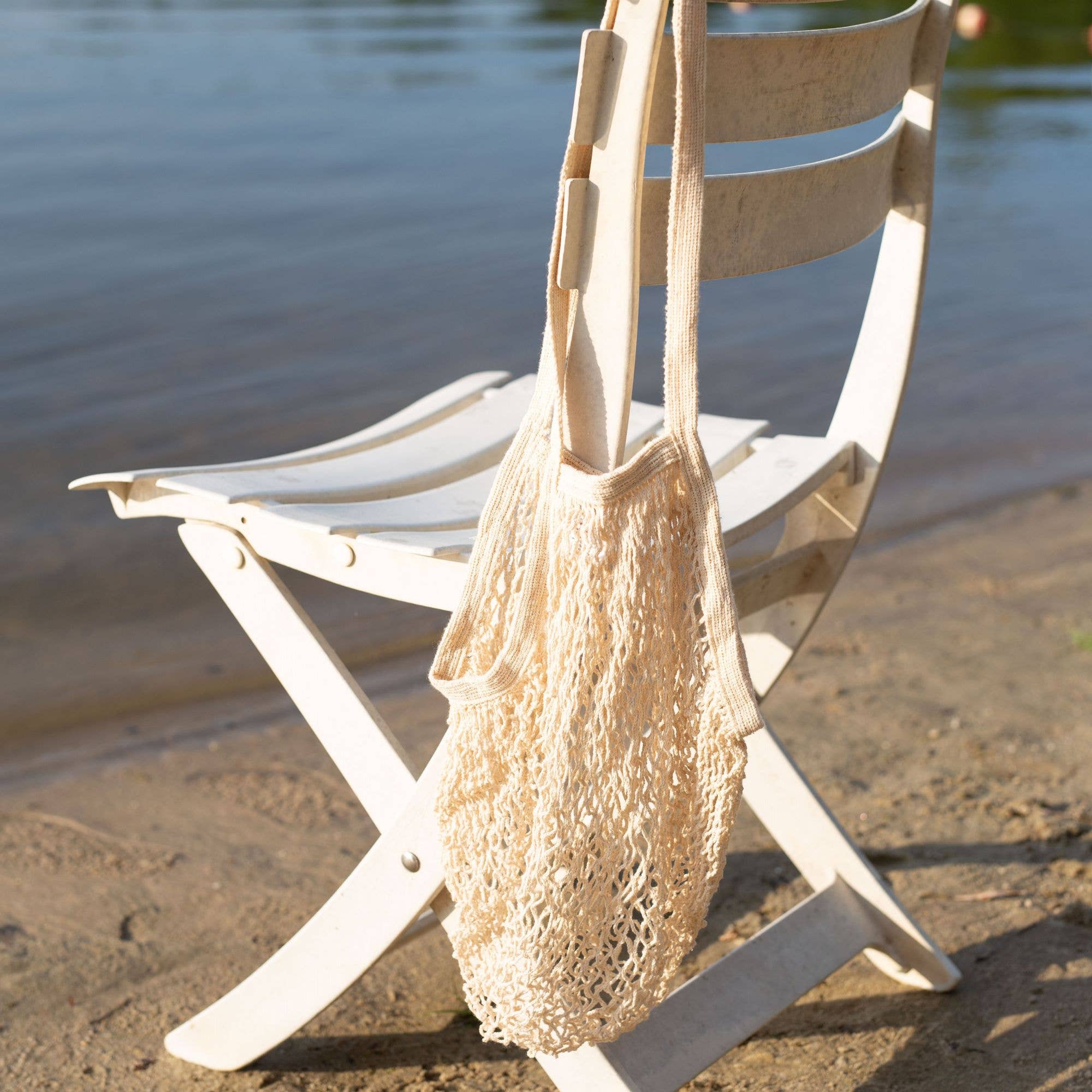 ECOBAGS - Vente Sac porté épaule – unisexe - Sac filet à longues anses en coton2