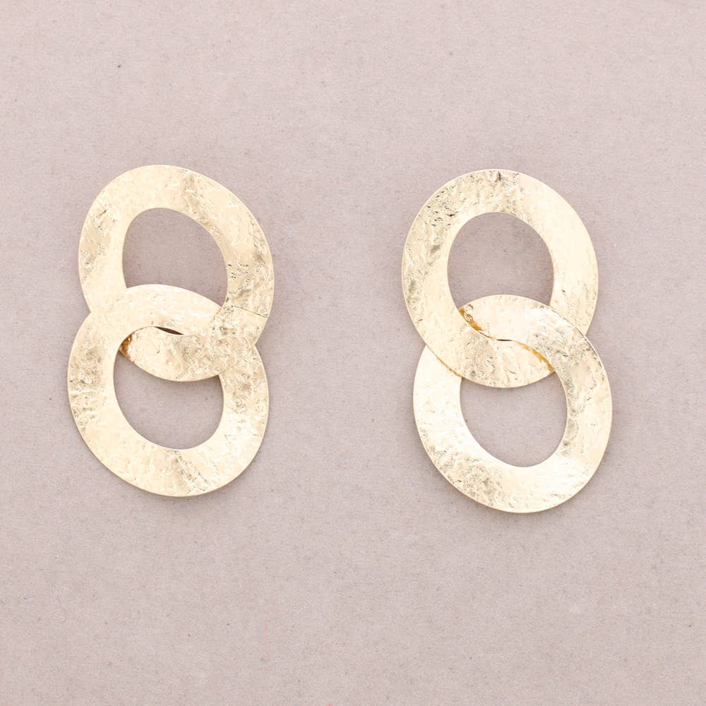 Sonata - Vente Boucles d'oreilles pendantes - Boucles d'oreilles en métal à double cerceau0