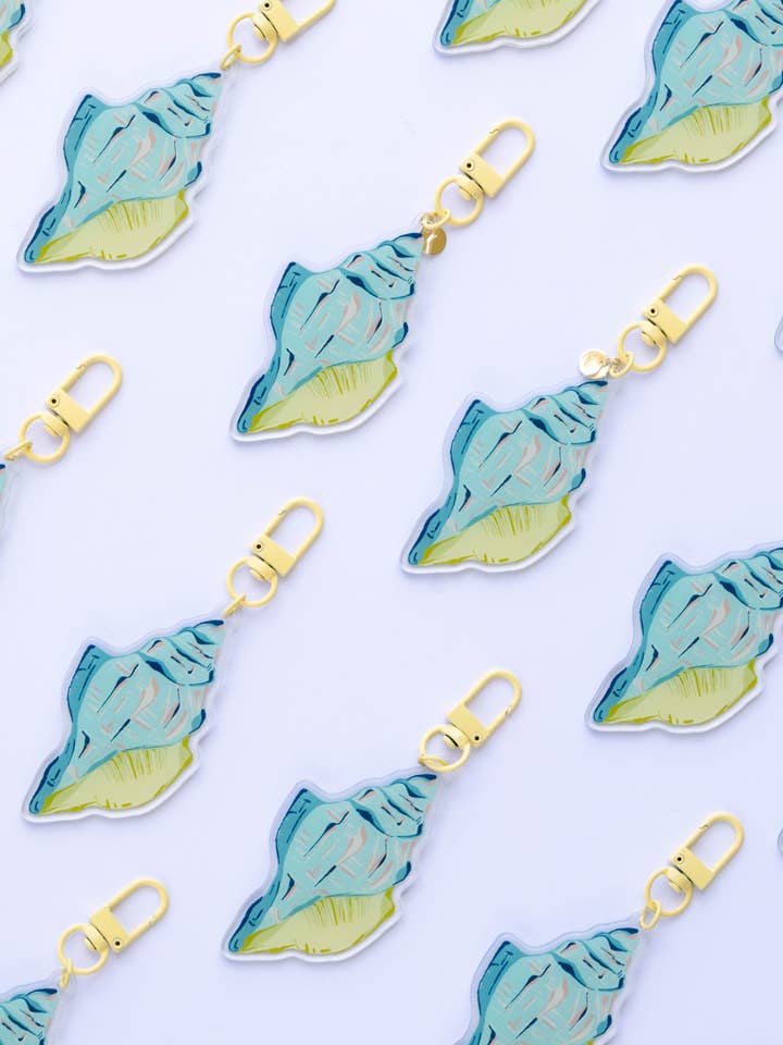 Acrylic Conch Shell Keychain for wholesale by The Sunshine Kind