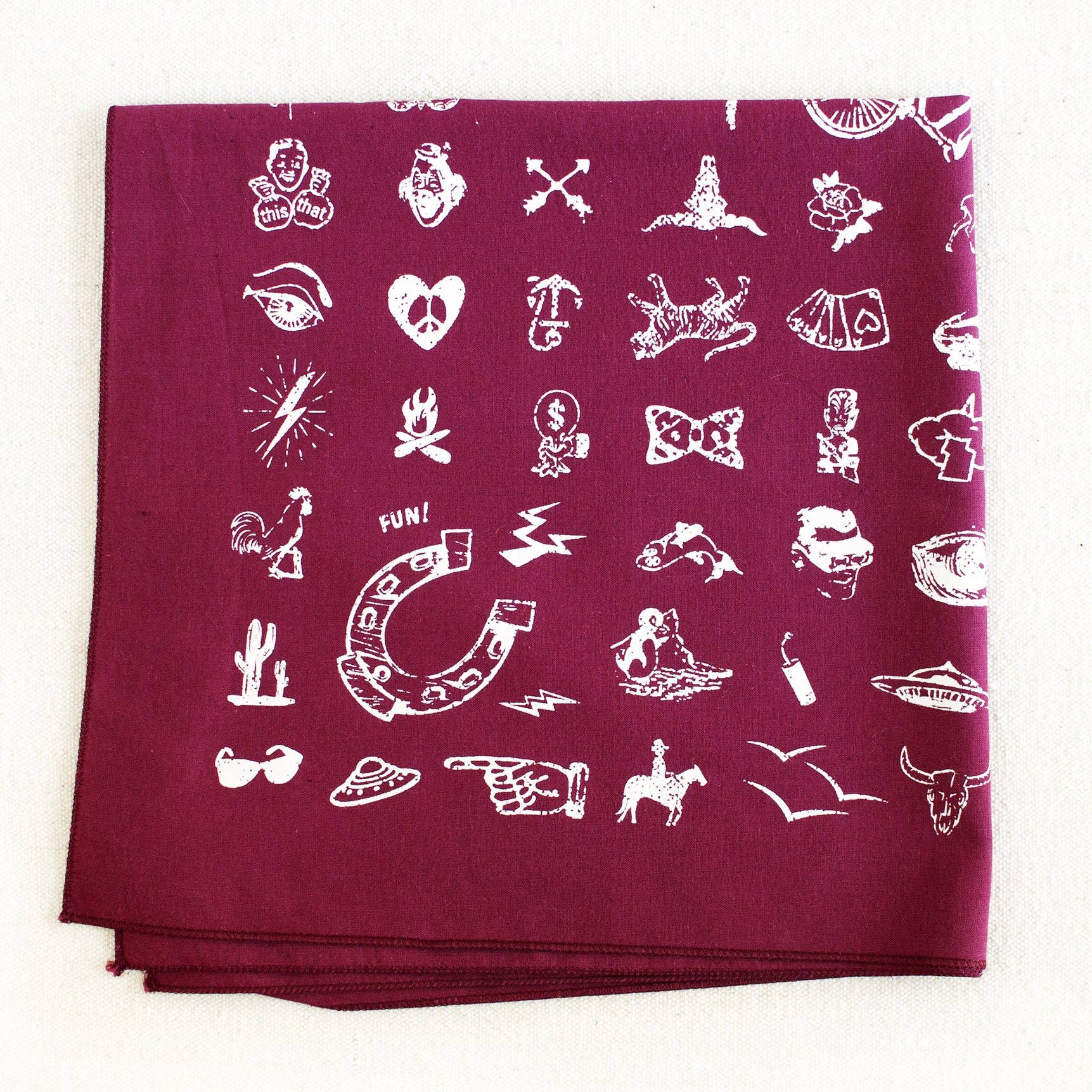 Abracadana - Wholesale Bandana - Unisex - Wine Big Fun Bandana2