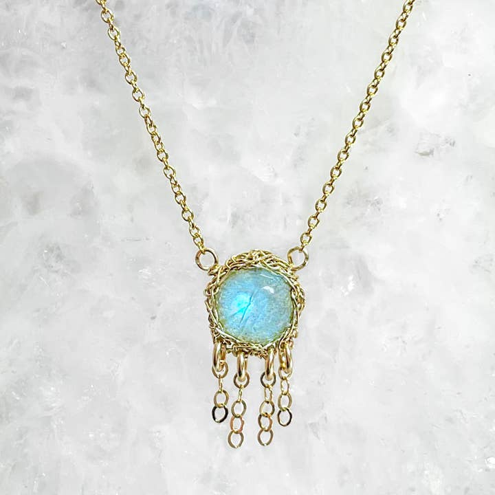 Arivka Jewelry - Vendita all'ingrosso Collana con ciondolo/pendaglio - Collana con medusa in labradorite in oro
