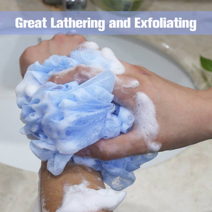 EvridWear – Großhandel Badepuff/-schwamm – EvridWear 3 Stück Peeling-Baden-Luffas, Schwämme, Puffs zum Duschen (weich bis mild)
