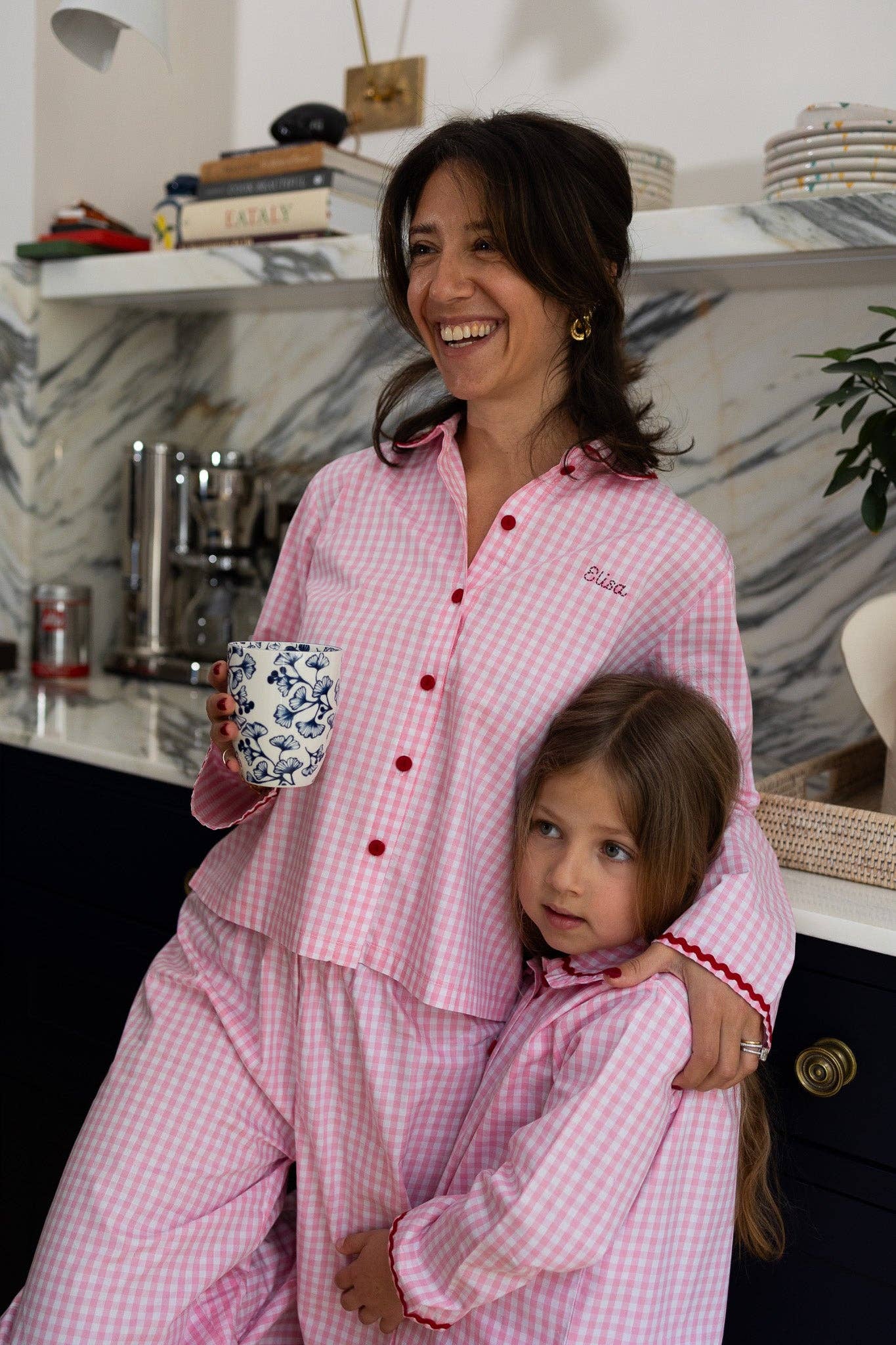 Noa de Cajou - Wholesale Sleepwear Set - Women's - Vichy Pink Pajamas - Woman2
