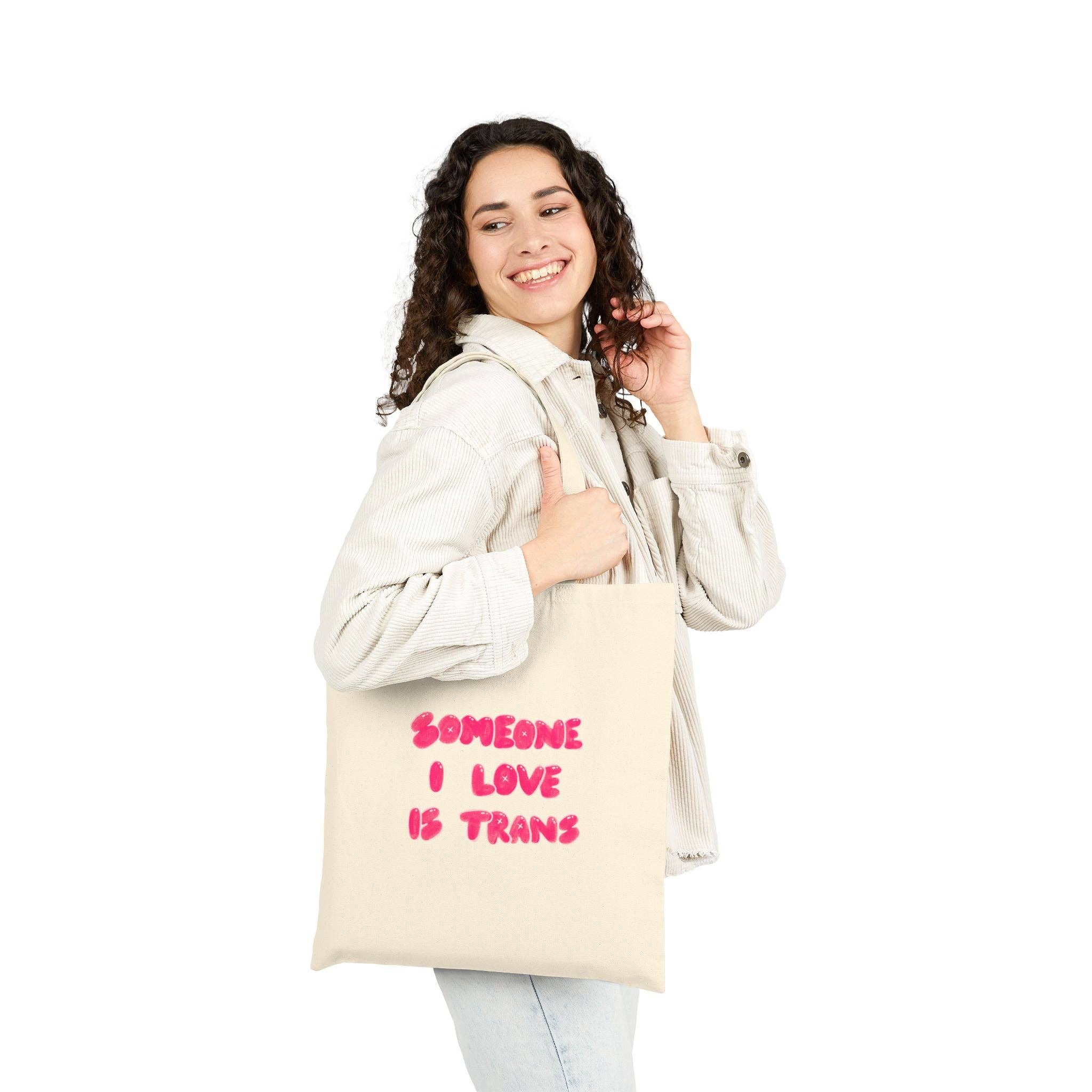 SoftBoysClub - Wholesale Tote Bag - Unisex - “Someone I Love Is Trans”  Trans Ally Canvas Tote Bag5