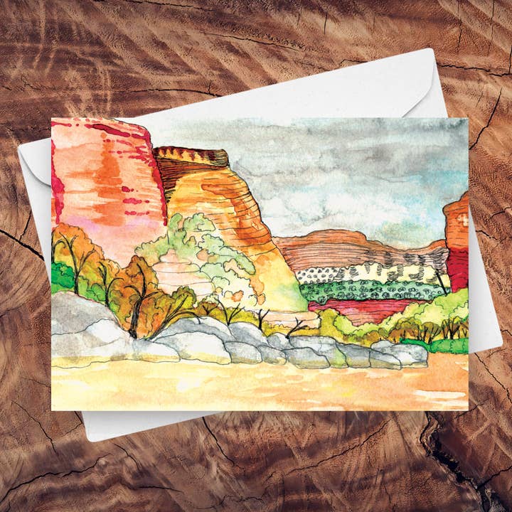 Canyon Gold Autumn Canyon Landscape Card for wholesale by Annie Imogene