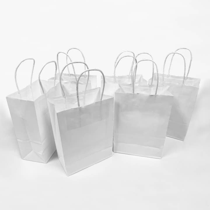 Kis Paper - Wholesale Gift Bag - Gem 5.3x3.5x8.5 inches White Paper bag Twist Handles