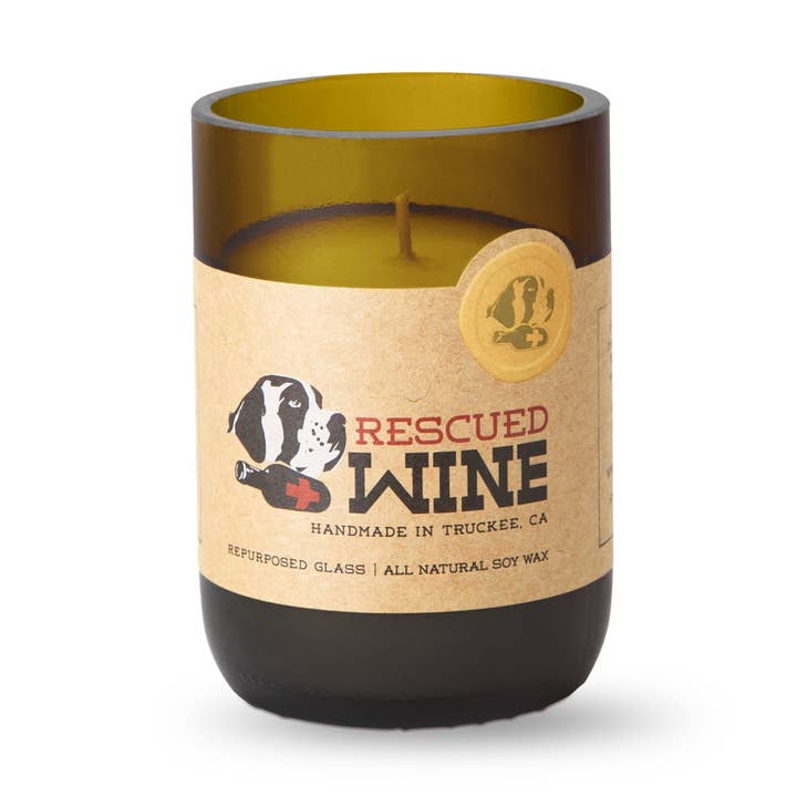 Rescued Wine Candles – Engroshandel Glaslys – Riesling Soy Candle Signature - Håndlavet Vinflaskelys0