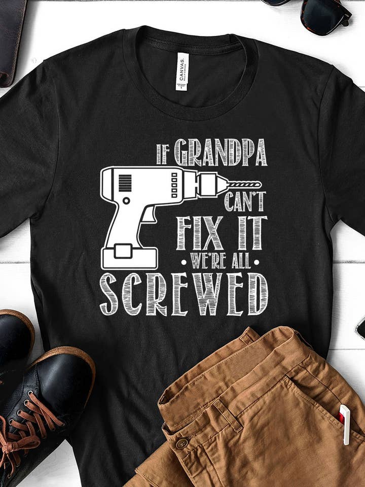 House Of Rodan – Großhandel T-Shirt (Grafikdruck) – Unisex – Wenn Opa es nicht reparieren kann - Grandpa Tools Fun Cute T-Shirt